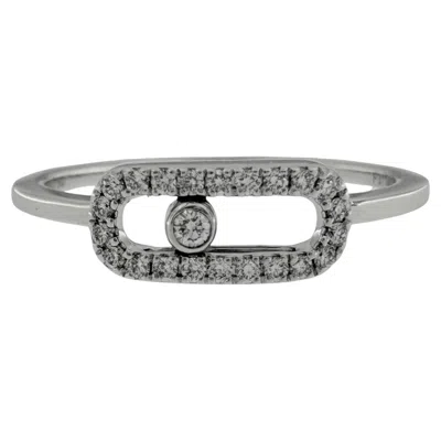 Pre-owned Messika Move Uno Ring 18kt White Gold With Diamonds