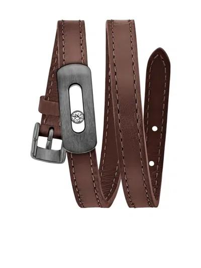 Messika My Move Leather Bracelet In Brown