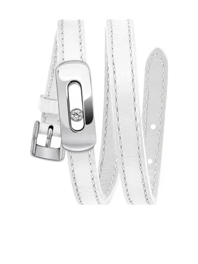 Messika My Move Leather Bracelet In White