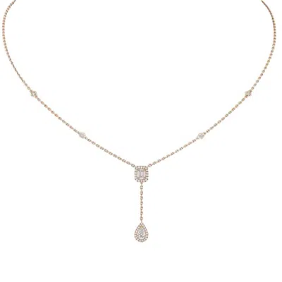 Messika My Twin 18k Rose Gold Tie Diamond Necklace
