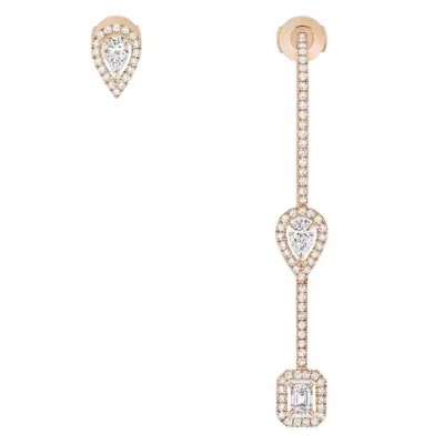 Messika My Twin Hook And Stud Pink Gold Diamond Earrings