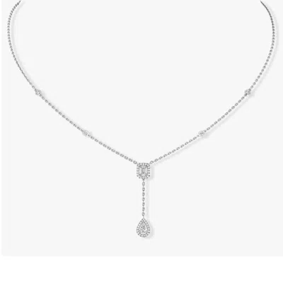 Messika My Twin Tie Necklace In Silver