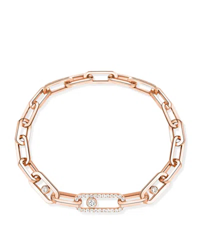 Messika Pink Gold And Diamond Move Link Bracelet