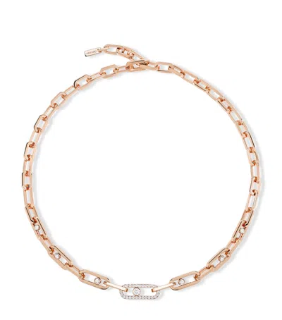 Messika Pink Gold And Diamond Move Link Necklace
