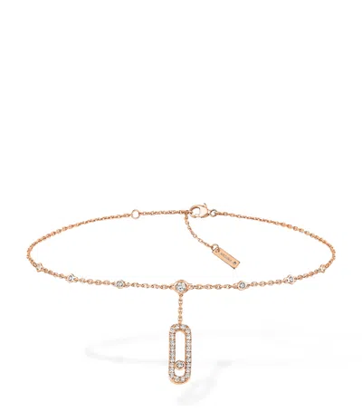 Messika Pink Gold And Diamond Move Uno Ankle Bracelet