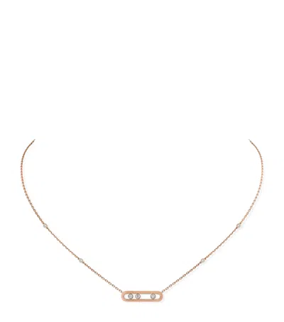 Messika Rose Gold And Diamond Baby Move Classique Pavé Necklace