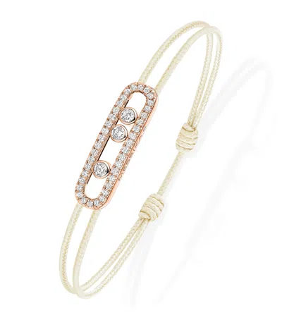 Messika Rose Gold And Diamond  Cares Bracelet In Pink Gold