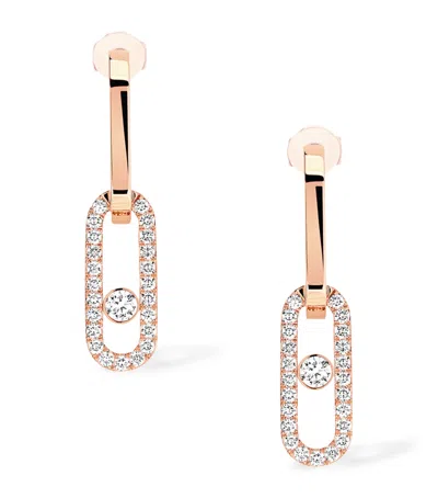 Messika Rose Gold And Diamond Move Link Earrings
