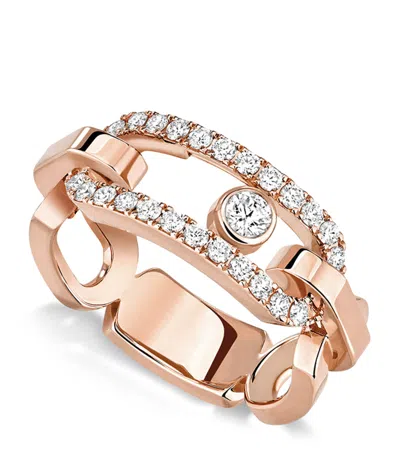 Messika Rose Gold And Diamond Move Link Ring