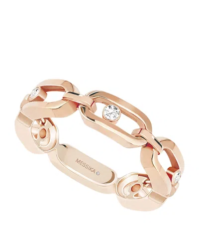 Messika Rose Gold And Diamond Move Link Ring