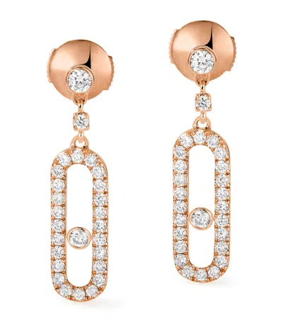 Messika Rose Gold And Diamond Move Uno Earrings