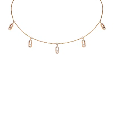 Messika Rose Gold And Diamond Move Uno Necklace