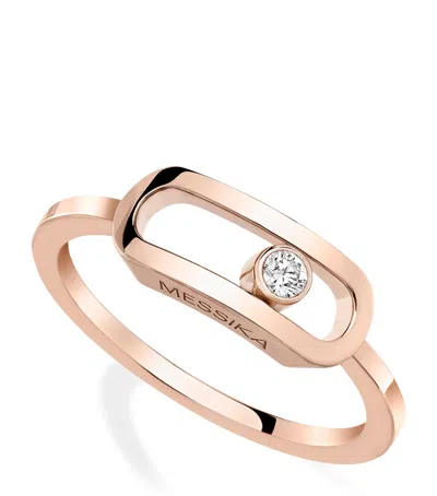 Messika Rose Gold And Diamond Move Uno Ring In Gray