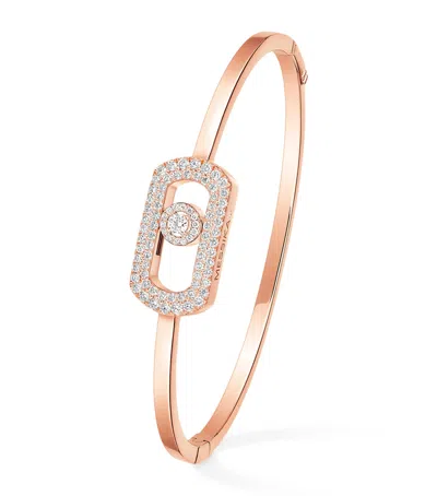 Messika Rose Gold And Diamond So Move Pavé Bangle