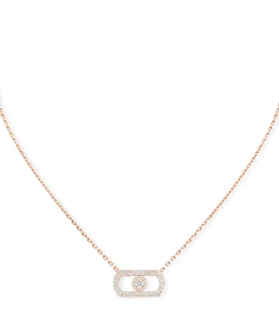 Messika Rose Gold And Diamond So Move Pavé Necklace