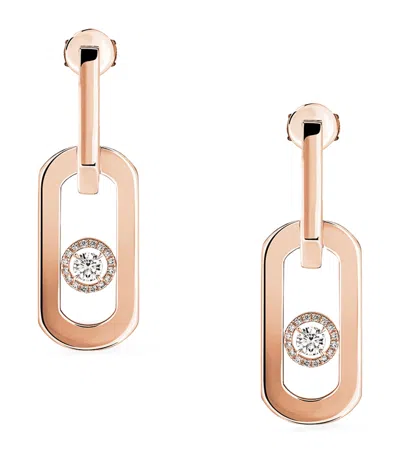 Messika Rose Gold And Diamond So Move Xl Drop Earrings In Gray