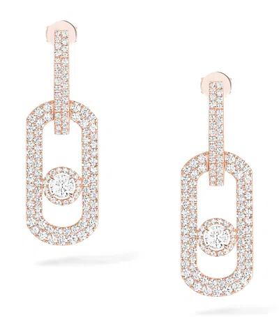 Messika Rose Gold And Diamond So Move Xl Pavé Earrings