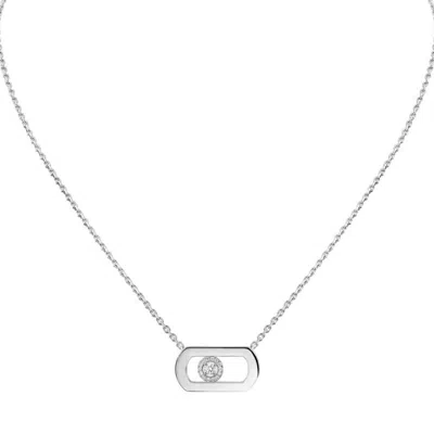 Messika So Move 18k White Gold Diamond Necklace In Silver