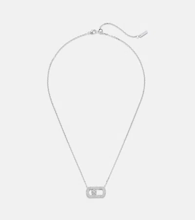 Messika So Move 18kt White Gold Chain Necklace With Diamonds In Metallic