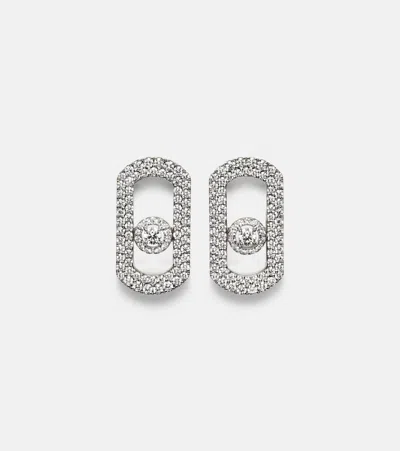 Messika So Move 18kt White Gold Earrings With Diamonds In Metallic