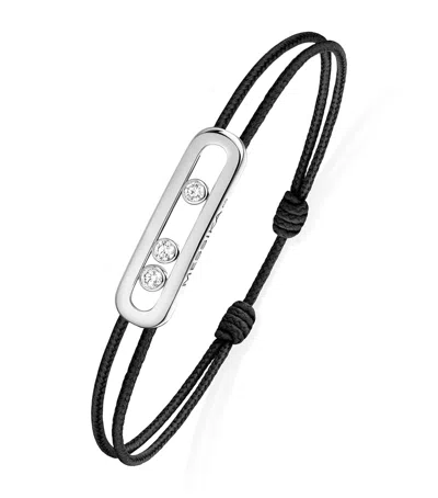 Messika White Gold And Diamond  Cares Bracelet In Black