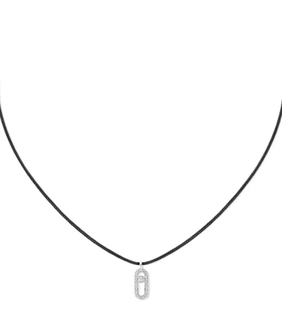 Messika White Gold And Diamond  Cares Necklace In Metallic