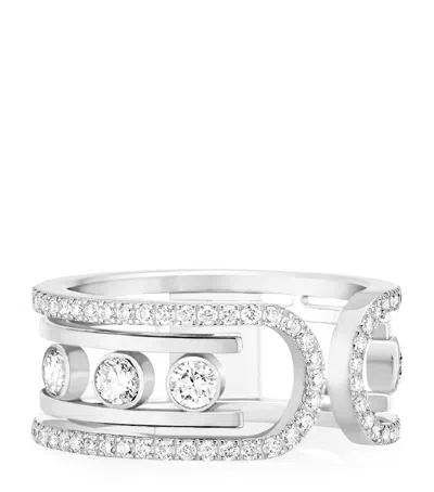 Messika White Gold And Diamond Move 10th Birthday Ring In Gray