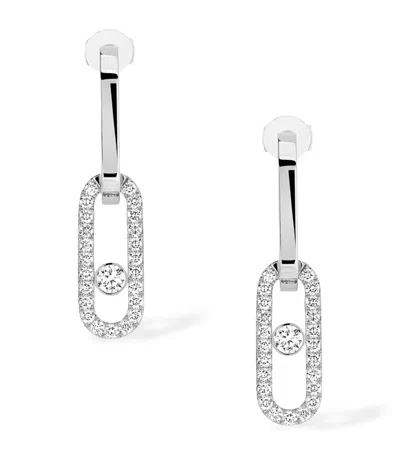 Messika White Gold And Diamond Move Link Earrings In Metallic