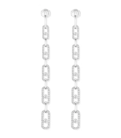 Messika White Gold And Diamond Move Link Earrings In Metallic