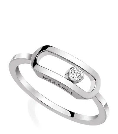 Messika White Gold And Diamond Move Uno Ring In Metallic