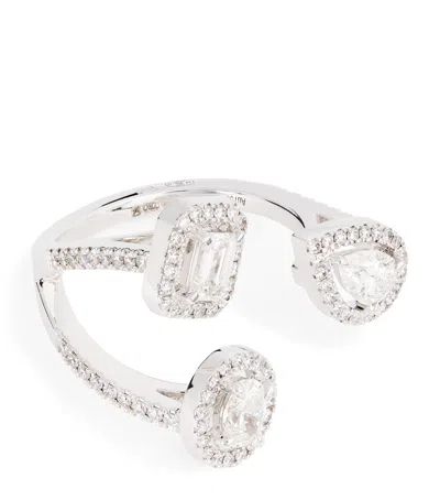 Messika White Gold And Diamond My Twin Ring In Silver