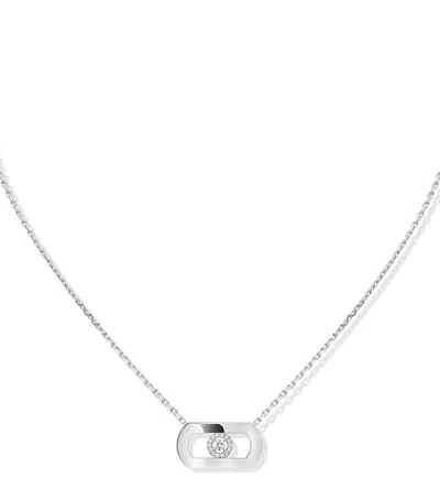 Messika White Gold And Diamond So Move Necklace In Silver