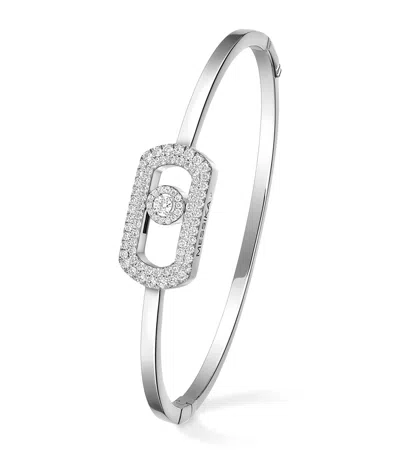 Messika White Gold And Diamond So Move Pavé Bangle