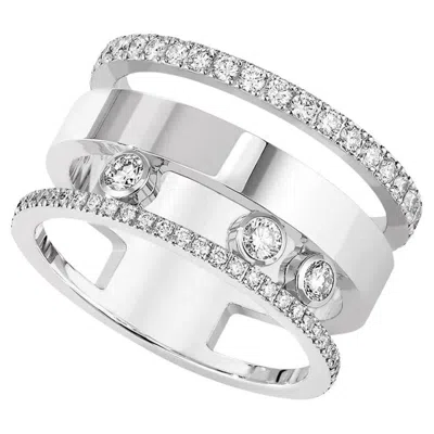 Pre-owned Messika White Gold Ring Move Romane