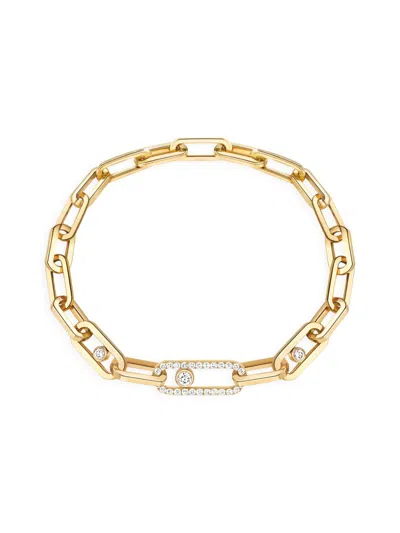 Messika Women's Move Link 18k Gold & 1.10 Tcw Diamond Chain Bracelet In Gray