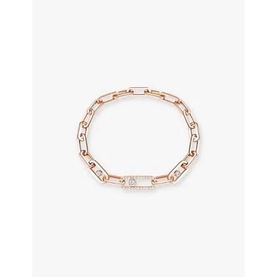 Messika Womens Pink Gold Move Link 18ct White-gold And 1.03ct Diamond Bracelet