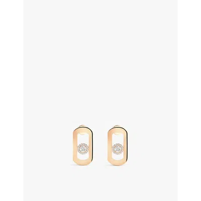 Messika Womens Pink Gold So Move 18ct Yellow-gold And 0.23ct Diamond Earrings