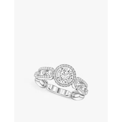 Messika Womens White Gold Move Link 18ct Yellow-gold And 1.22ct Diamond Ring