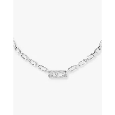 Messika Move Link Pavé 18ct Rose-gold And 2.55ct Diamond Necklace White Gold