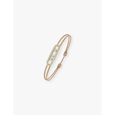 Messika Yellow Gold  Cares Pavé 18ct Yellow-gold And 0.26ct Diamond Cord Bracelet