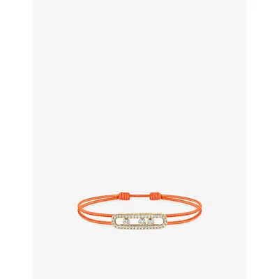 Messika Womens Yellow  Care(s) Orange Pavé 18ct Rose Gold And 0.26ct Diamond Cord Bracelet In Multi