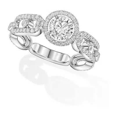 Messika Womens  Move Link 18ct Rose-gold And 0.30ct Brilliant-cut Diamond Ring In Metallic