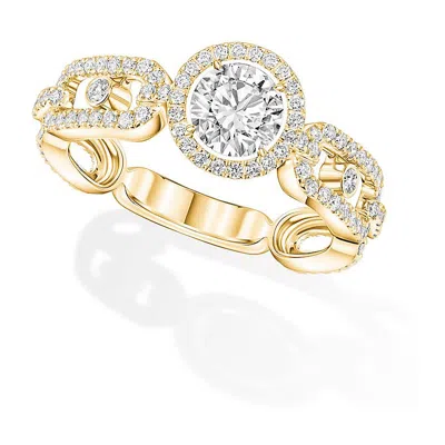 Messika Womens  Move Link 18ct Rose-gold And 0.30ct Brilliant-cut Diamond Ring In Yellow Gold