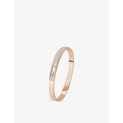 Messika Womens  Move Noa 18ct Rose-gold And 0.95ct Diamond Bangle In Pink Gold