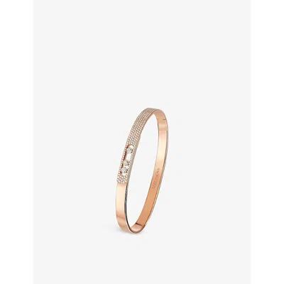 Messika Womens Pink Gold Move Noa Bangle Pavé Pm 18ct Rose-gold And 0.95ct Diamond Bangle