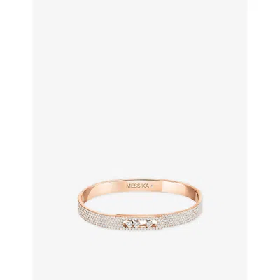 Messika Womens Pink Move Noa Pavé 18ct Gold And 2.3ct Diamond Bangle Bracelet In Yellow