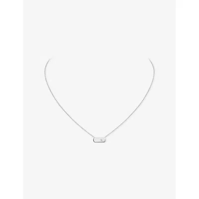 Messika Womens White Move Uno 18ct Gold And 0.02ct Diamond Necklac