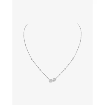 Messika Womens White My Twin 18ct Gold And 0.30ct Diamond Necklac In Metallic