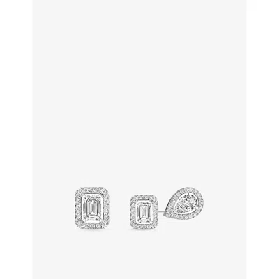 Messika Womens White My Twin 18ct Gold And 0.81ct Diamond Stud Earrings In Gray