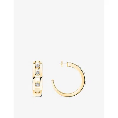 Messika Womens Yellow Move Classique 18ct Gold And 0.09ct Diamond  Hoop Earrings